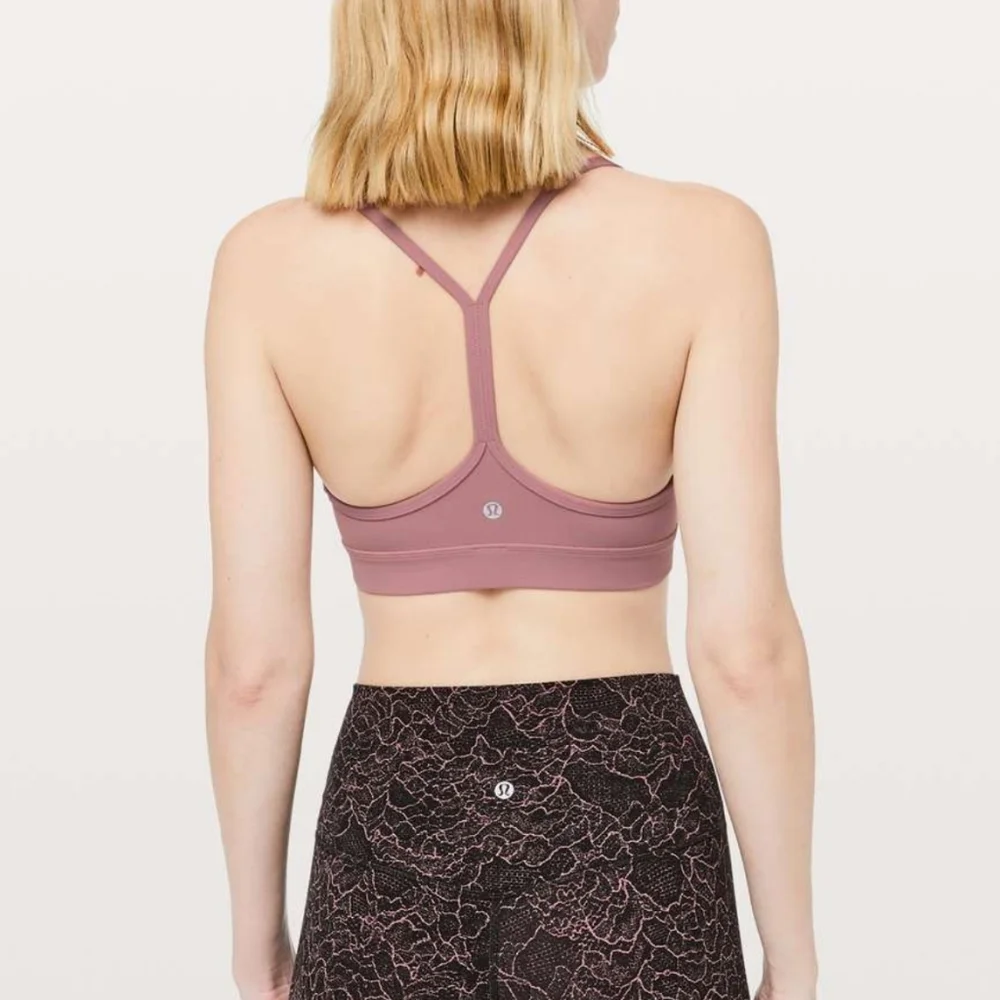 Lululemon Flow Y Bra quicksand Nulu Mauve Size 12